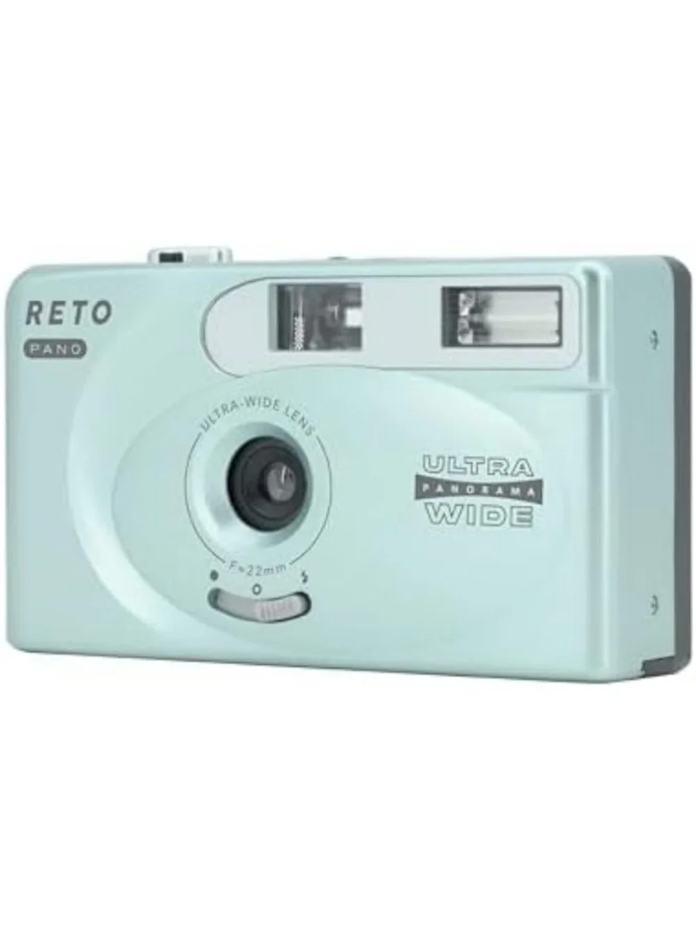 35mm Film Camera with 22mm Wide Lens, Panorama & Built-in Flash - Metallic Mint